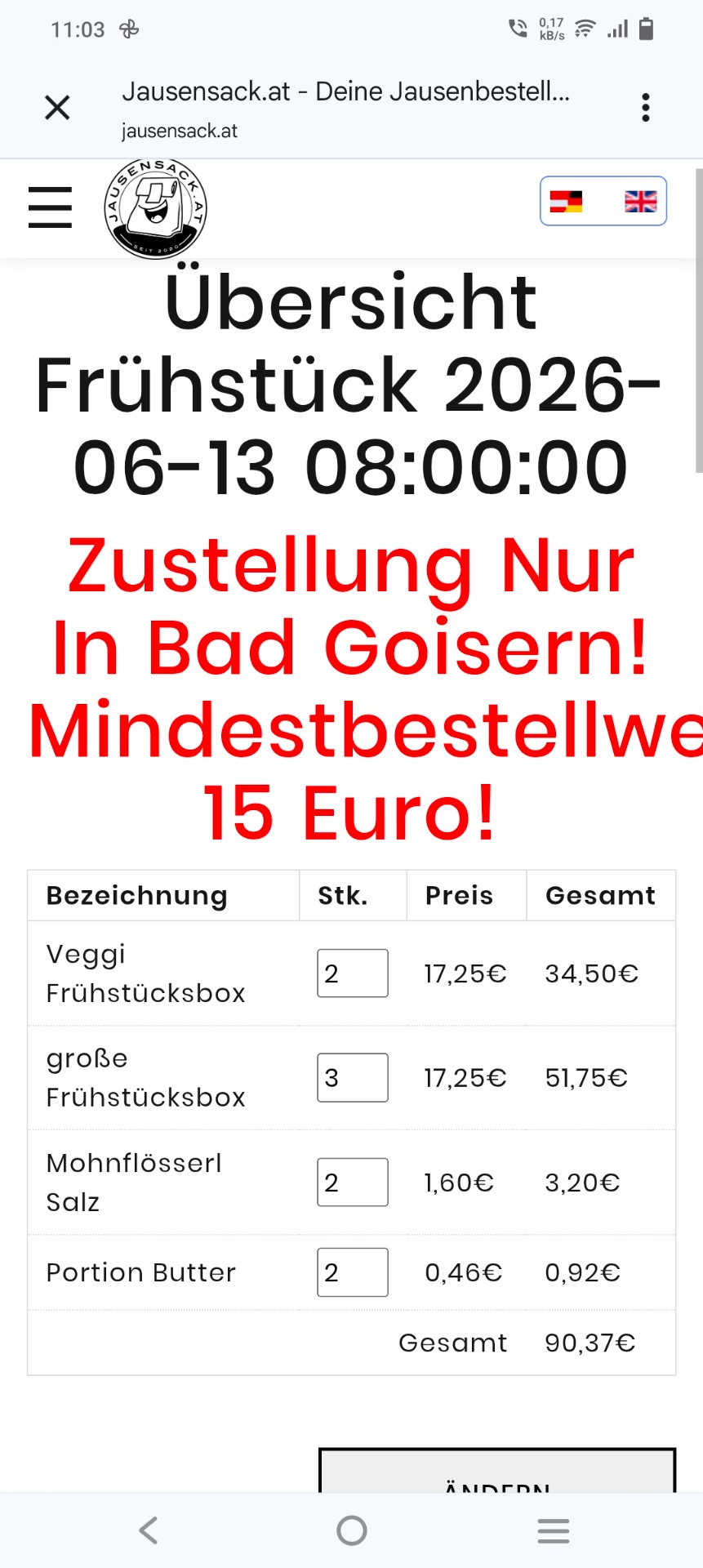 Mittwoch 
